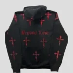 Red Rhinestone Daggers on OVERSIZED Black Zip Hoodie 1 150x169 1