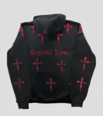 Red Rhinestone Daggers on OVERSIZED Black Zip Hoodie 1 150x169 1