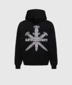 Unknown Iced Out Style Dagger Hoodie Black 4