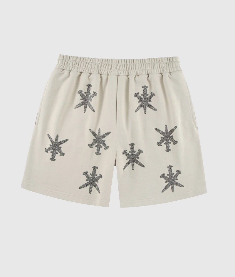 Unknown London Rhinestone Shorts Sand 2 Unknown London Rhinestone Shorts Sand 2